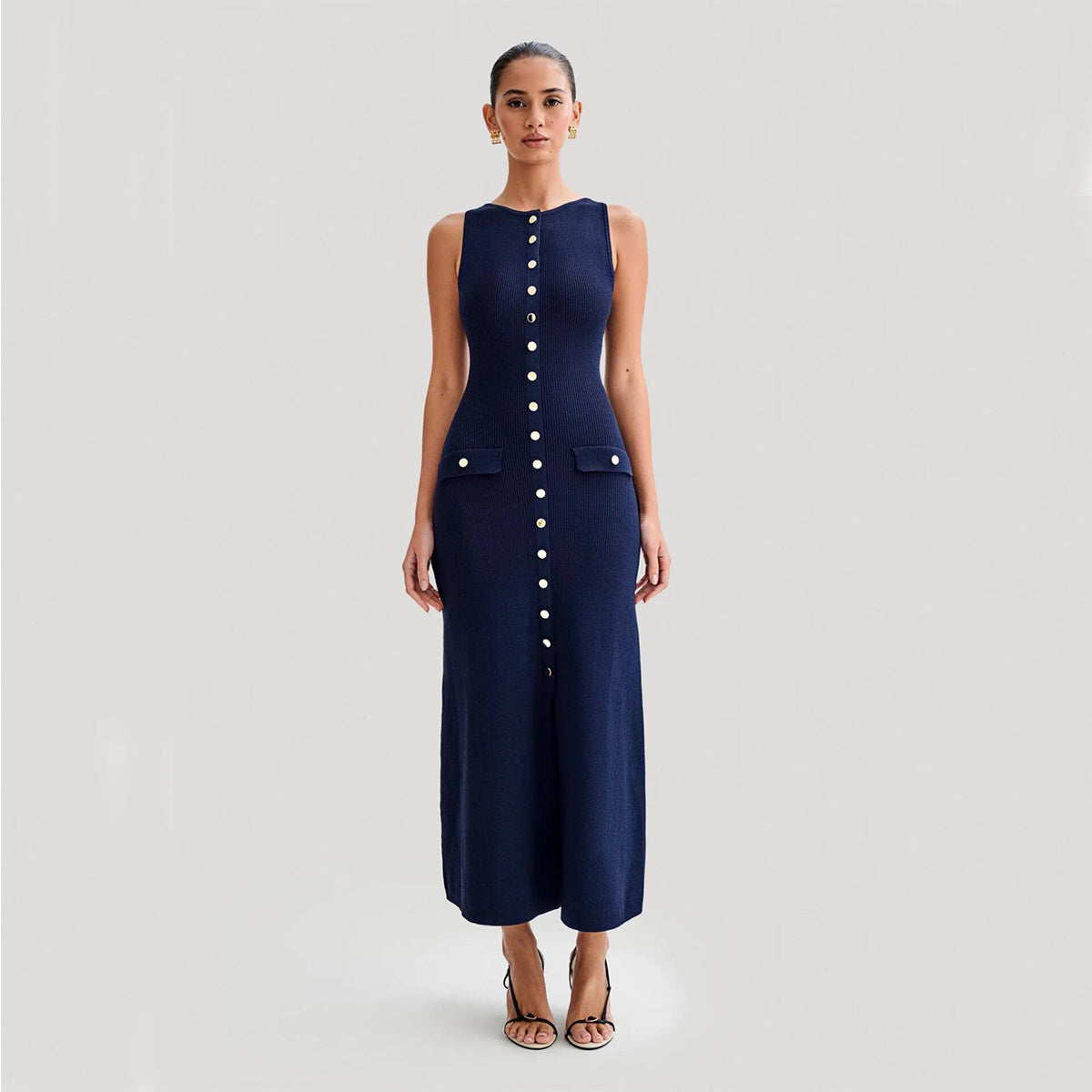Robe Longue Élégante en Maille