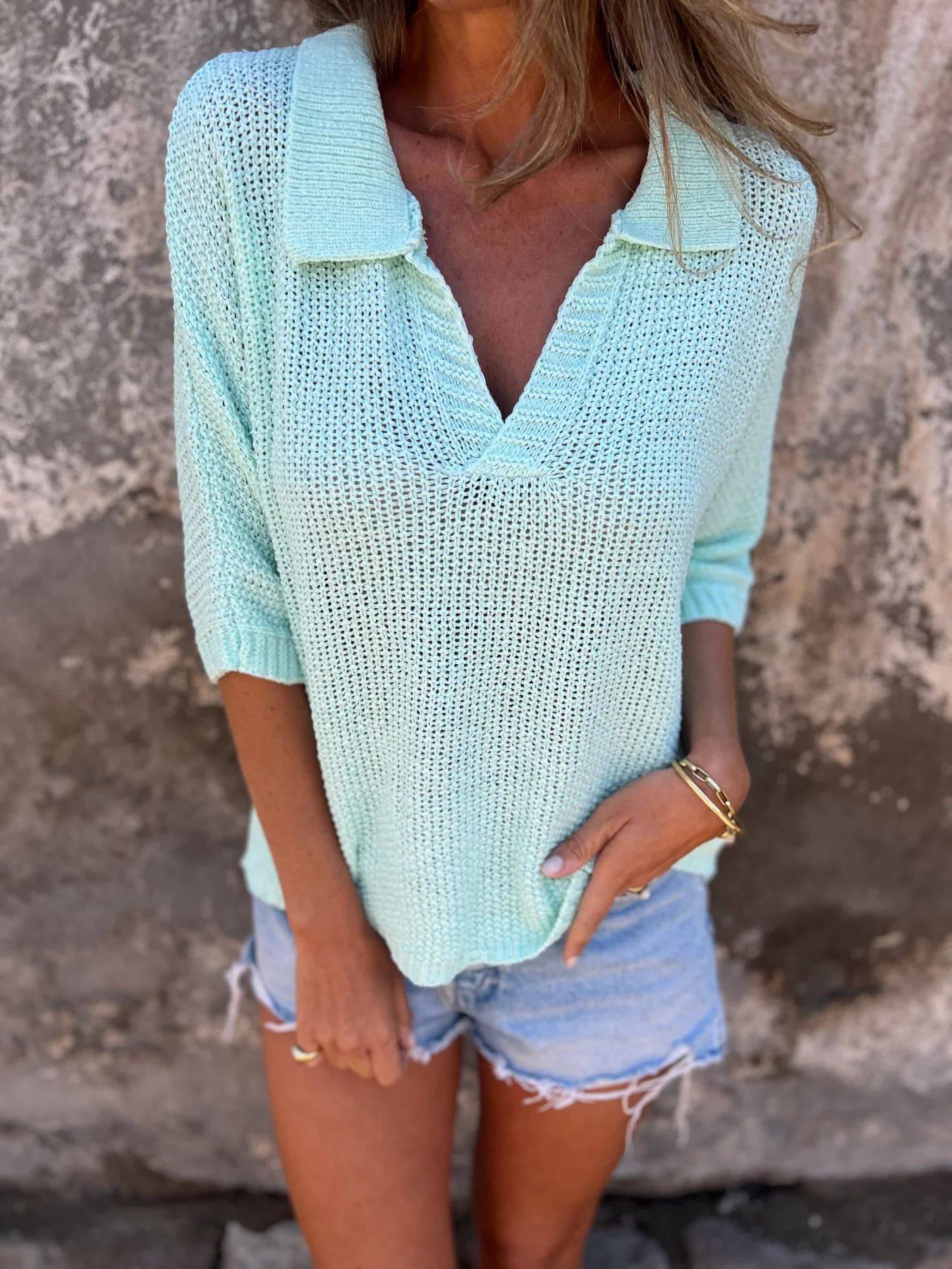 Chemise maille unie manches