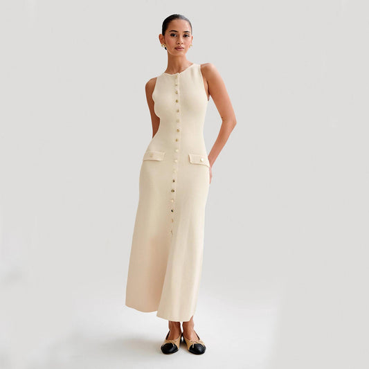 Robe Longue Élégante en Maille