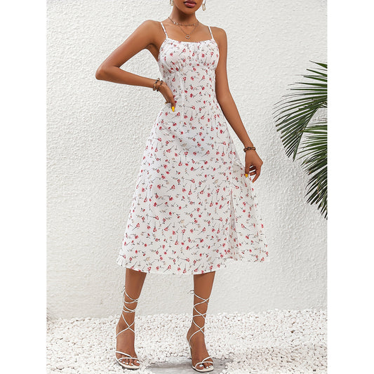 Robe longue à pois